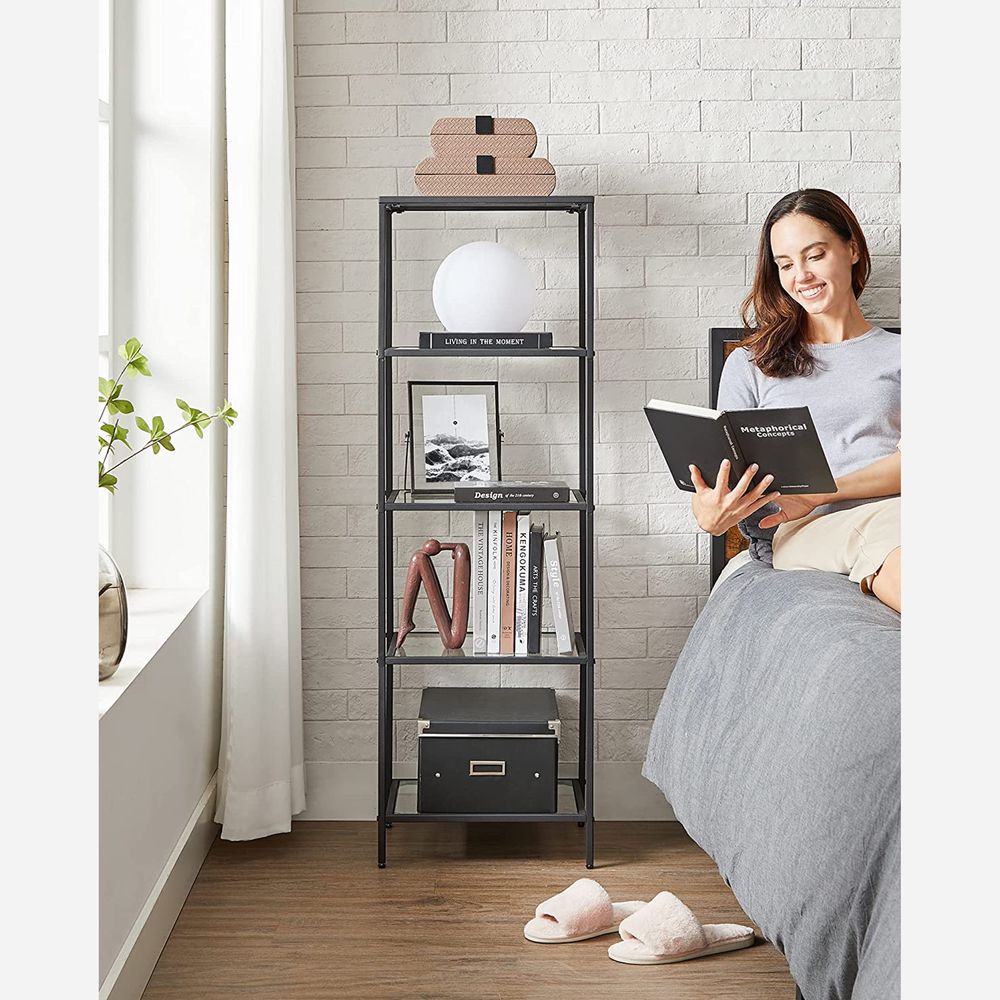 VASAGLE Bookcase, Slim Shelving Unit 