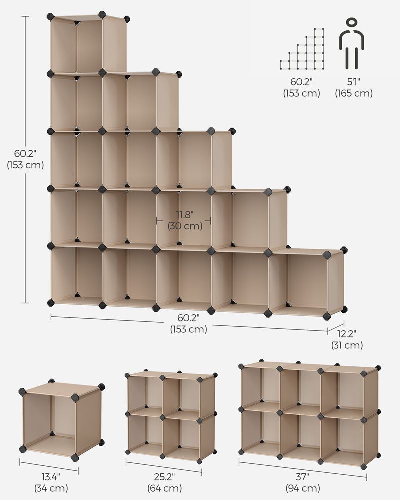 SONGMICS Cube Storage Organizer, Set of 16 
