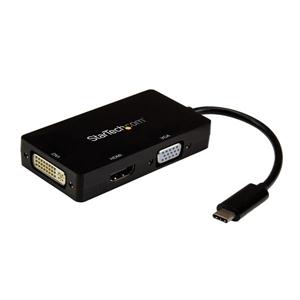 USB-C Multiport Video Adapter - 3-in-1 USB Type-C Video Adapter - USB-C to VGA, DVI, HDMI - 4K 30 Hz - CDPVGDVHDBP 