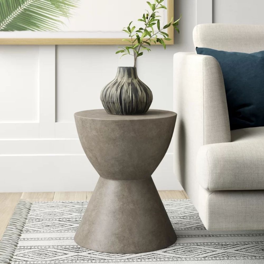 Roger Concrete Terrazzo Mid-Century End Table 