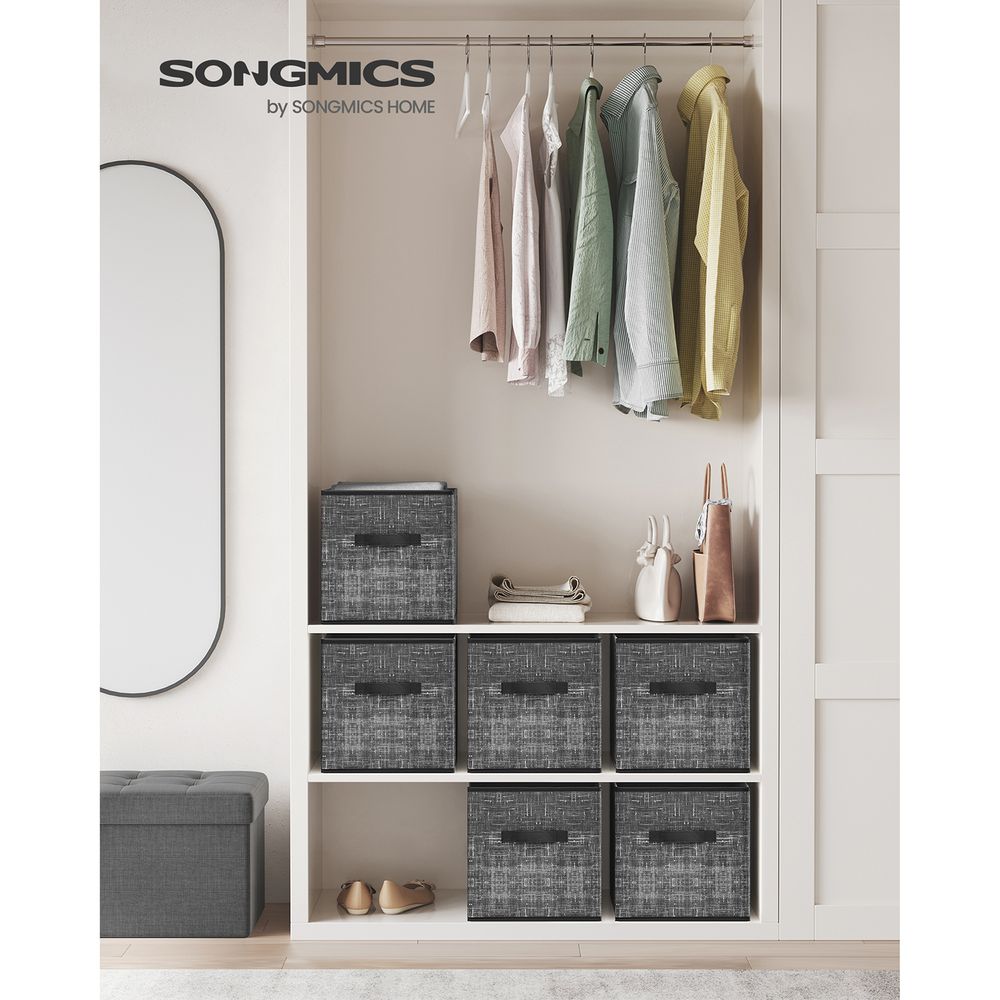 SONGMICS Non-Woven Fabric Storage Cubes with Double Handles 