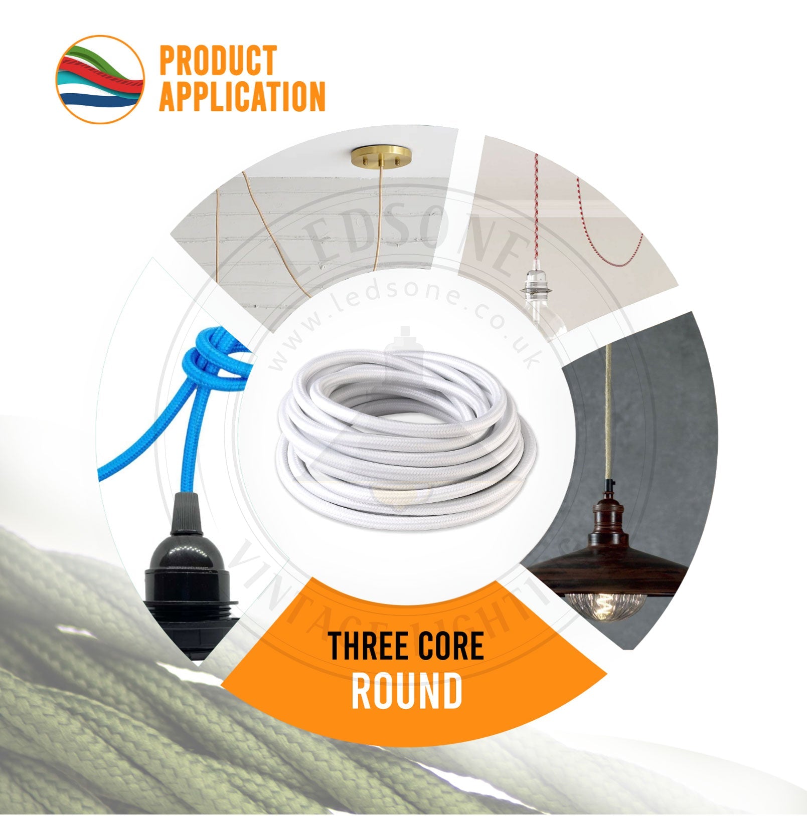 3 Core Round 0.75mm Power Electric Cable~2124