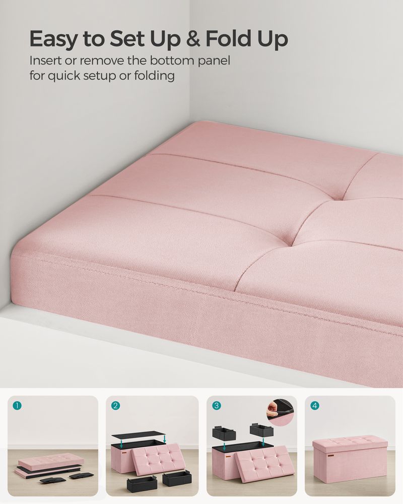 SONGMICS Storage Ottoman Bench with Storage Chest, Load up to 660 lb 