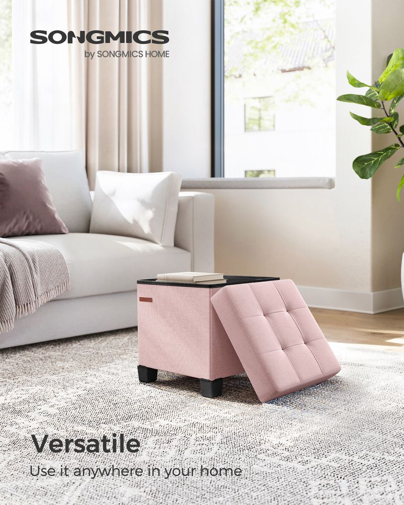 SONGMICS Small Ottoman Foot Rest with Legs 