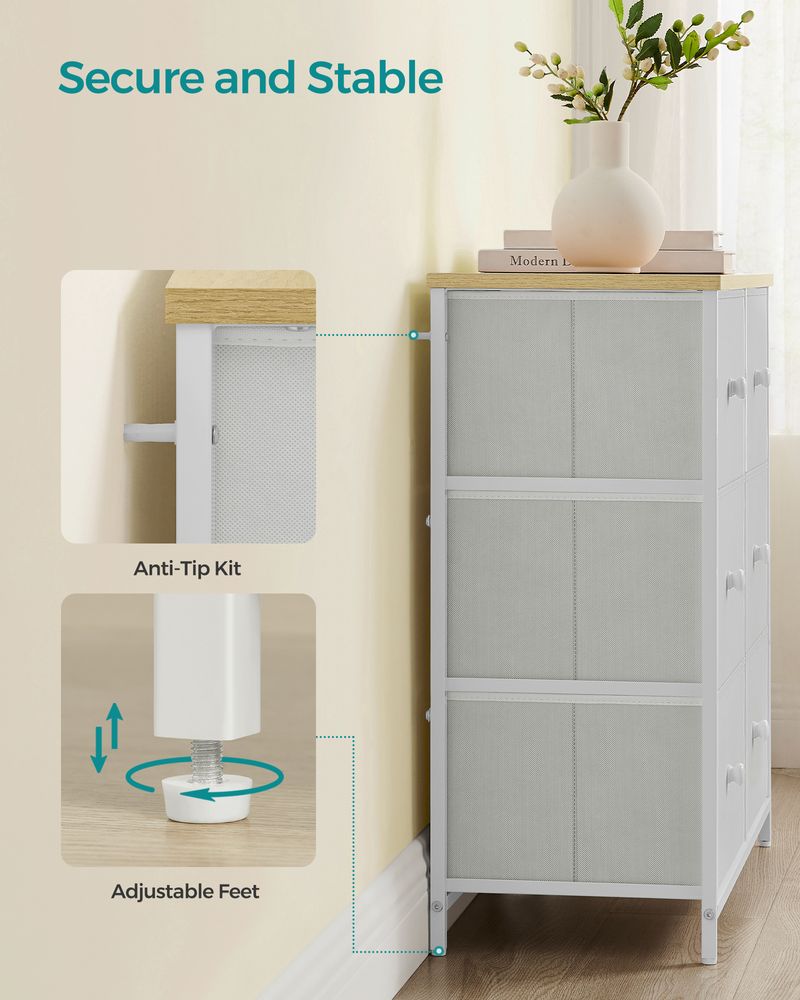 SONGMICS Closet Fabric Dresser with Metal Frame 