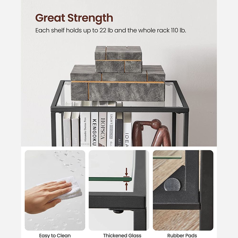 VASAGLE Bookcase, Slim Shelving Unit 