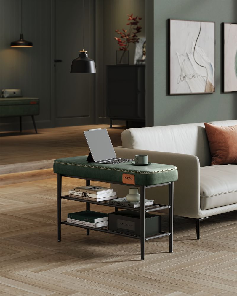 VASAGLE EKHO Collection - Shoe Bench with Metal Shelves 