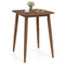 36 Inch Counter Height Bar Table Wooden High Top Pub Table with Solid Rubber Wood Legs-Walnut