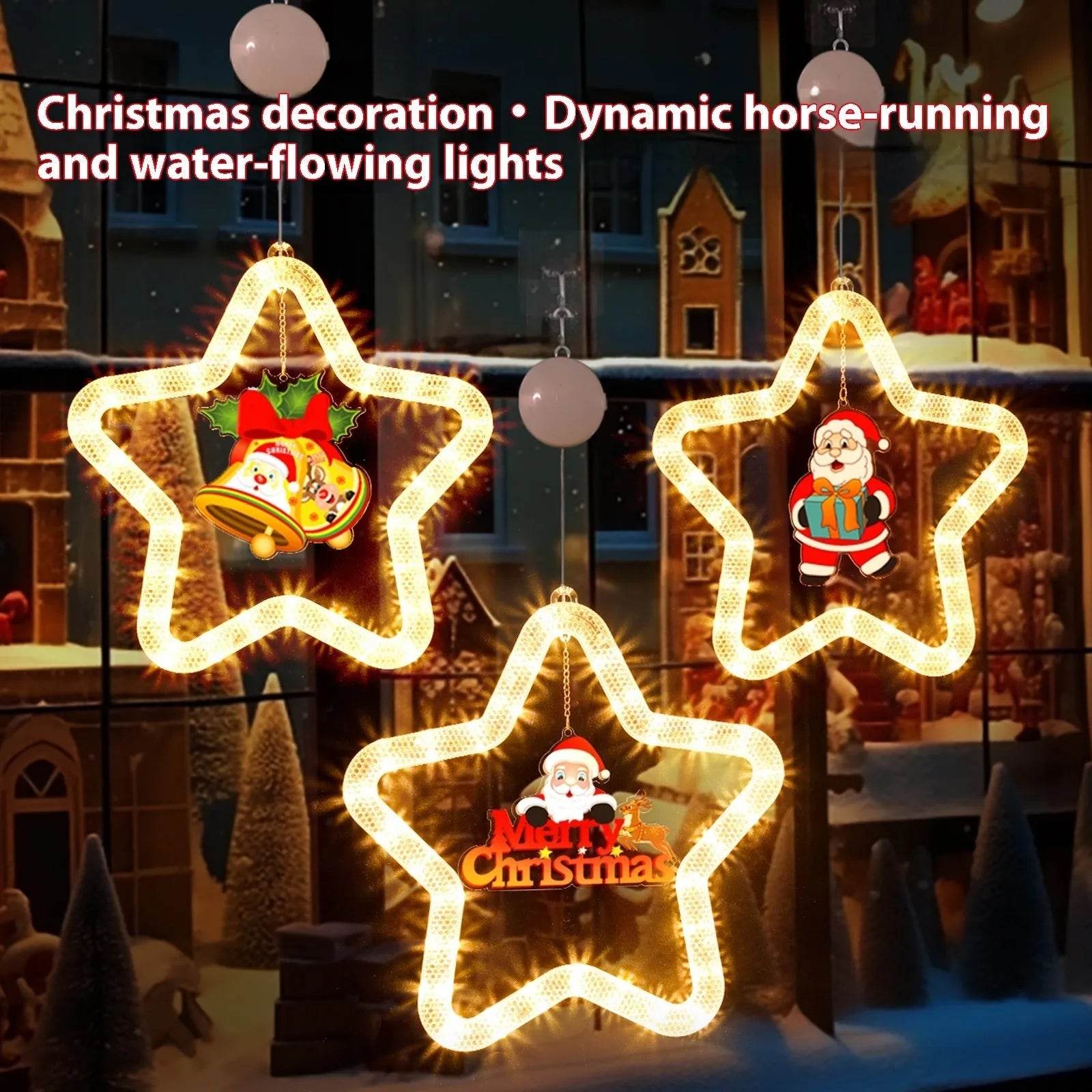 Christmas Pendant Decoration Christmas Atmosphere Led Lights Led Christmas Star Light Decoration For Window Door For Holiday 