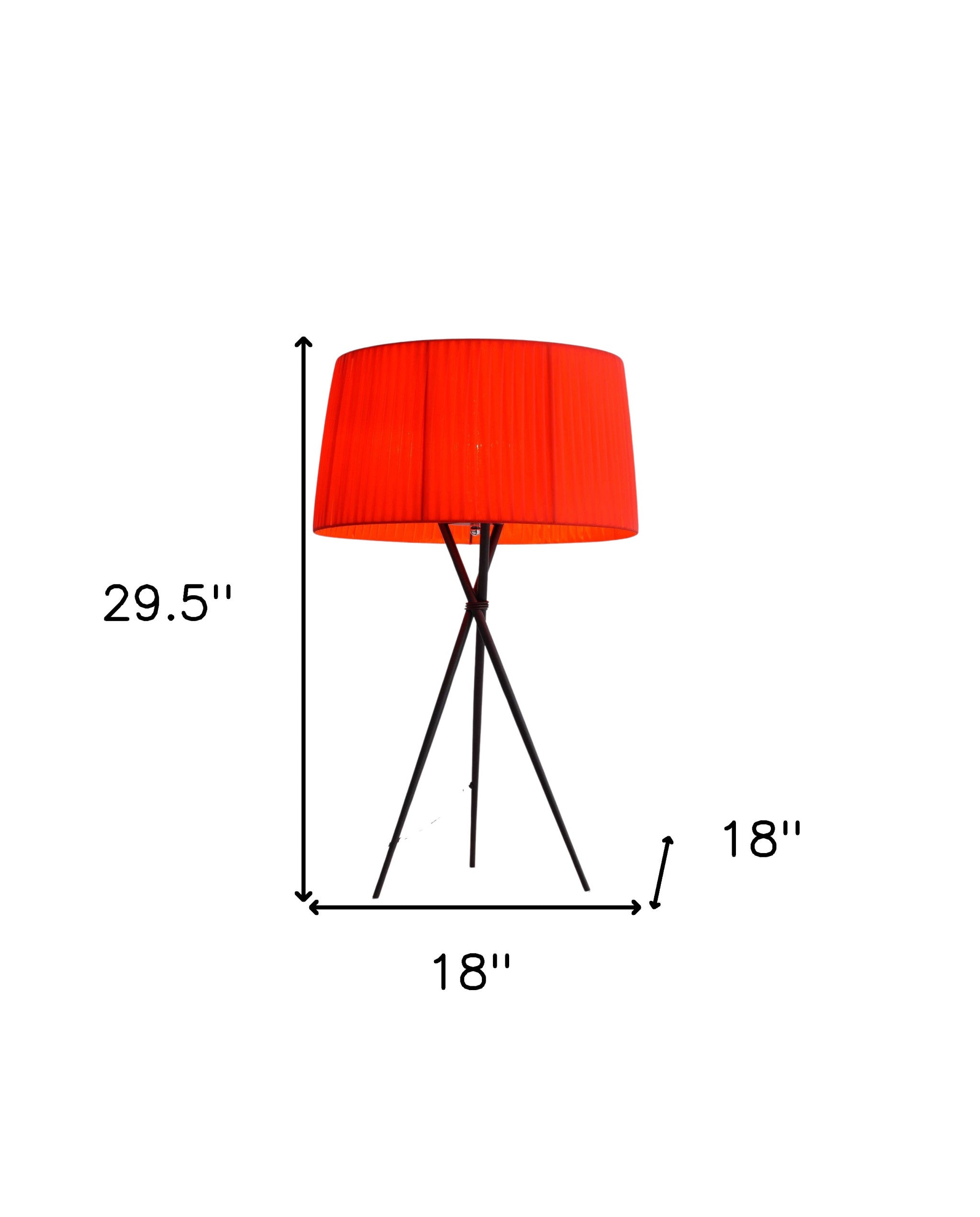 18 X 18 X 29.5 Red Carbon Steel Table Lamp