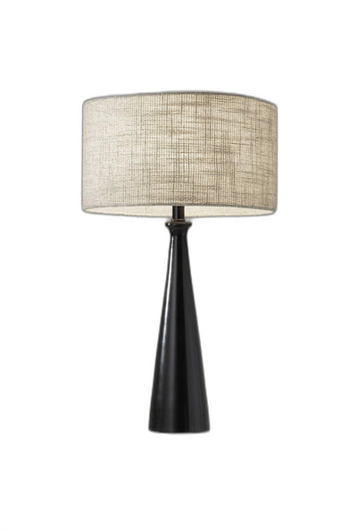 Black Metal Tapered Base Table Lamp 