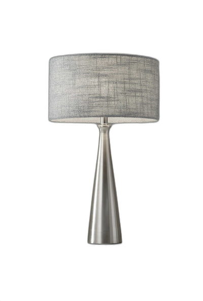 Brushed Steel Metal Finish Tapered Basectable Lamp 