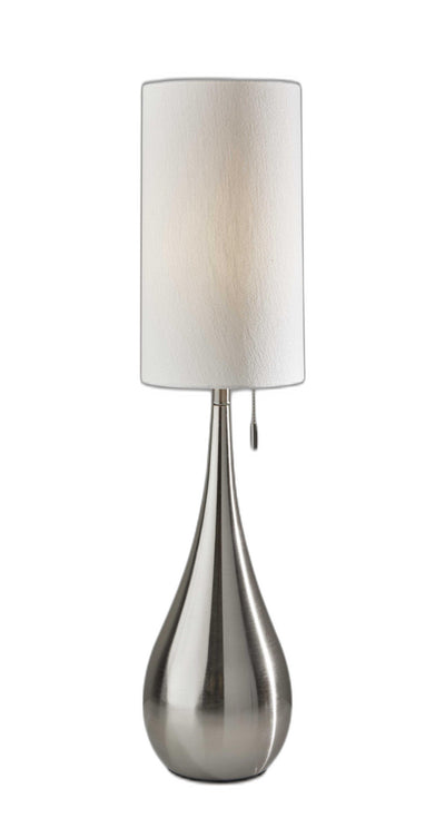 35" Brushed Steel Metal Teardrop Table Lamp 