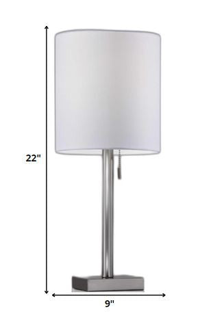 Brushed Steel Metal Table Lamp