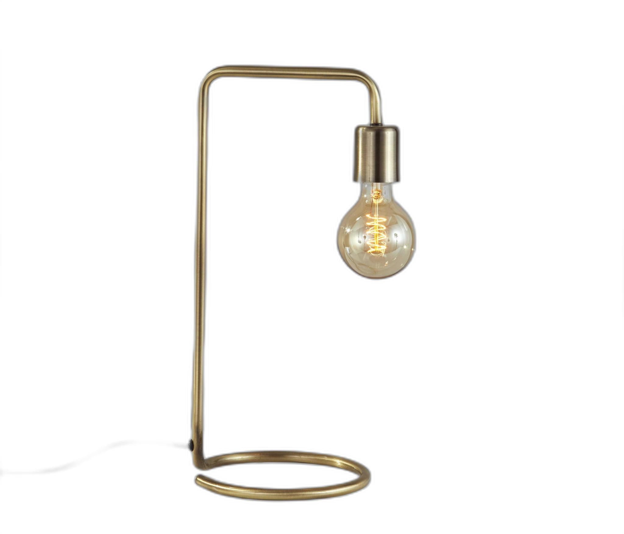 Industrial Antique Brass Finish Metal Desk Lamp With Vintage Edison Bulb