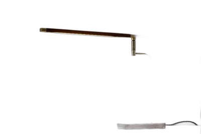 Walnut Wood Finish And Antique Brass Metal Adjustable Led Desk Lamp With Usb Port 