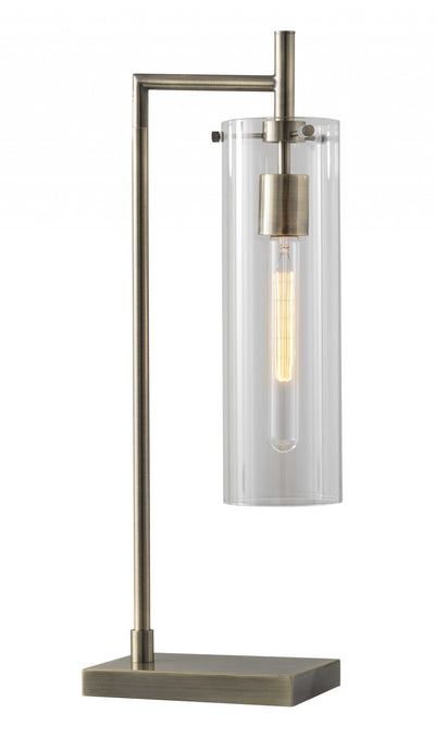 24" Brass Novelty With Clear Cylinder Shade 
