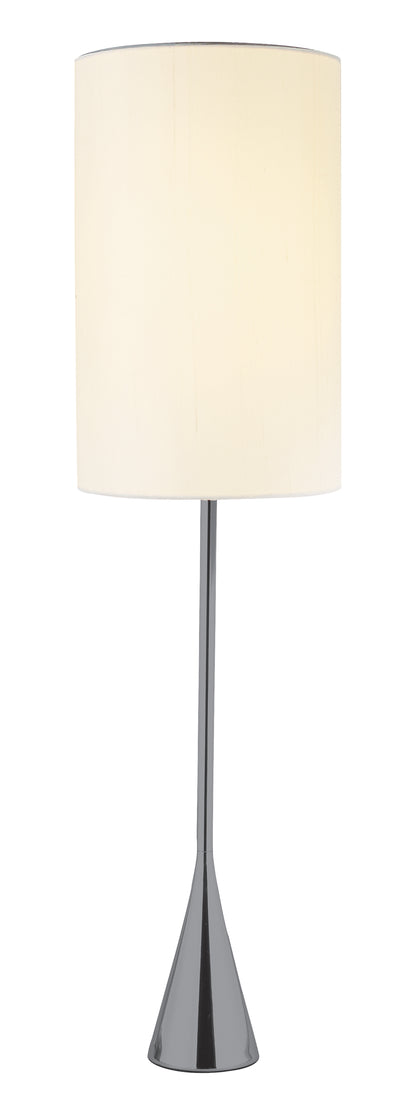 Black Nickel Finish Metal Tall White Shade Table Lamp 