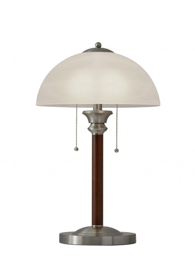 23" Silver Metal Standard Table Lamp With White Shade 