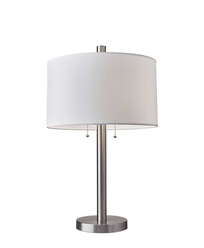 Classic Brushed Steel Metal Table Lamp 