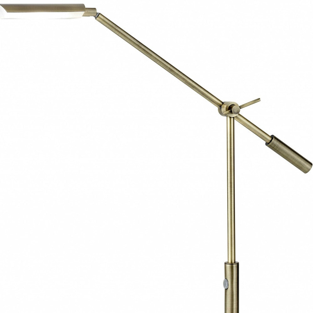 Sleek Brass Metal Adjustable And Dimmable Led Desk Lamp