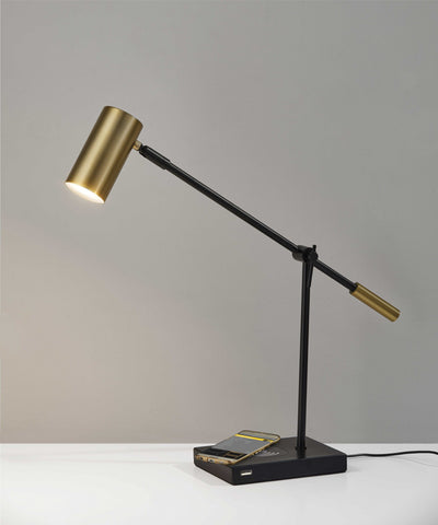Tech Savvy Black Metal Led Charging Desk Lamp 