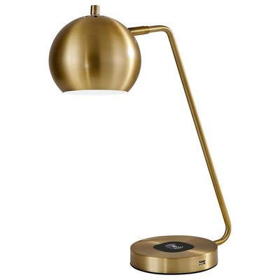 21" Gold Metal Desk Table Lamp With Gold Shade 