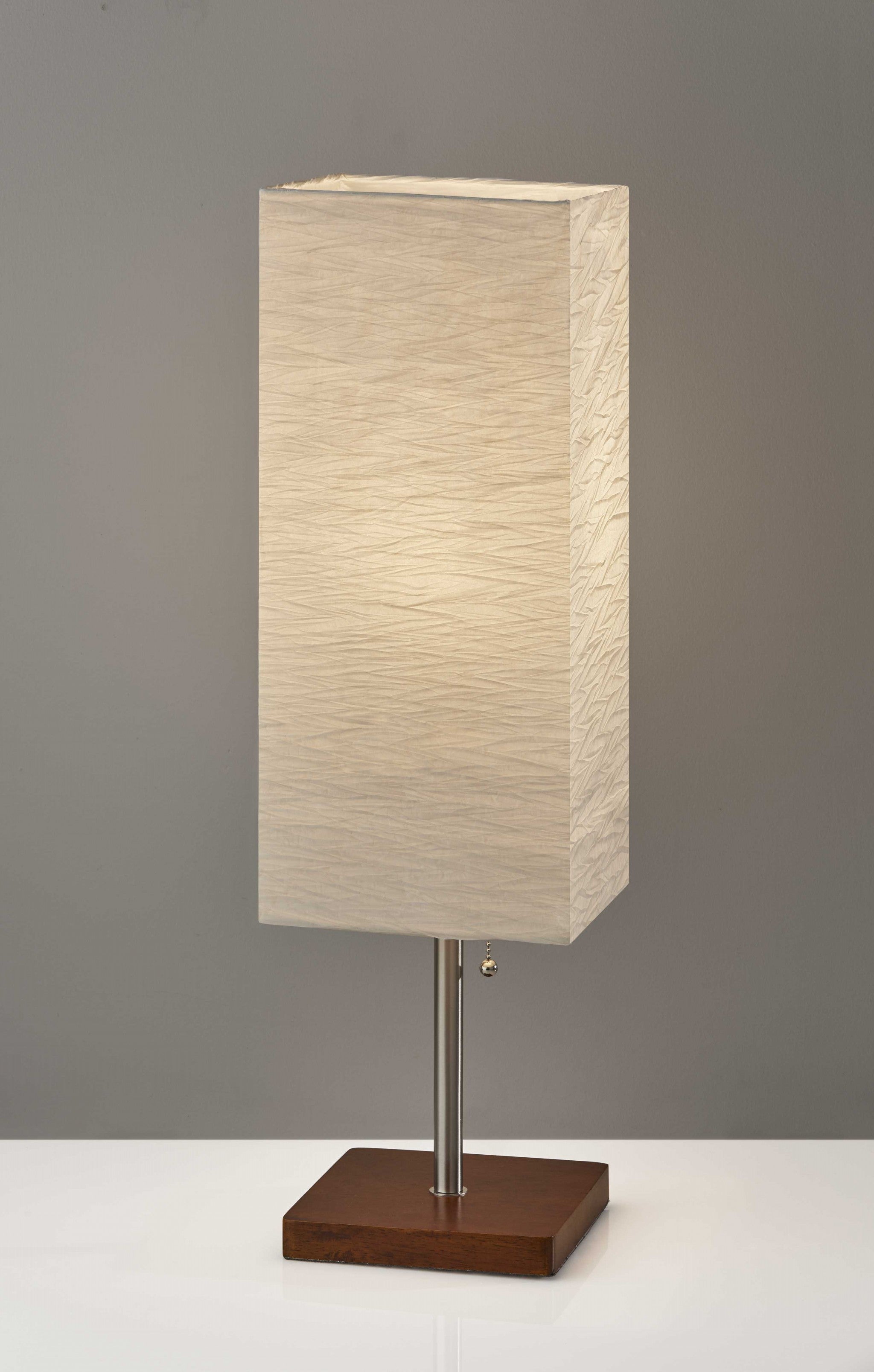 Wildside Paper Shade With Walnut Wood Table Lamp