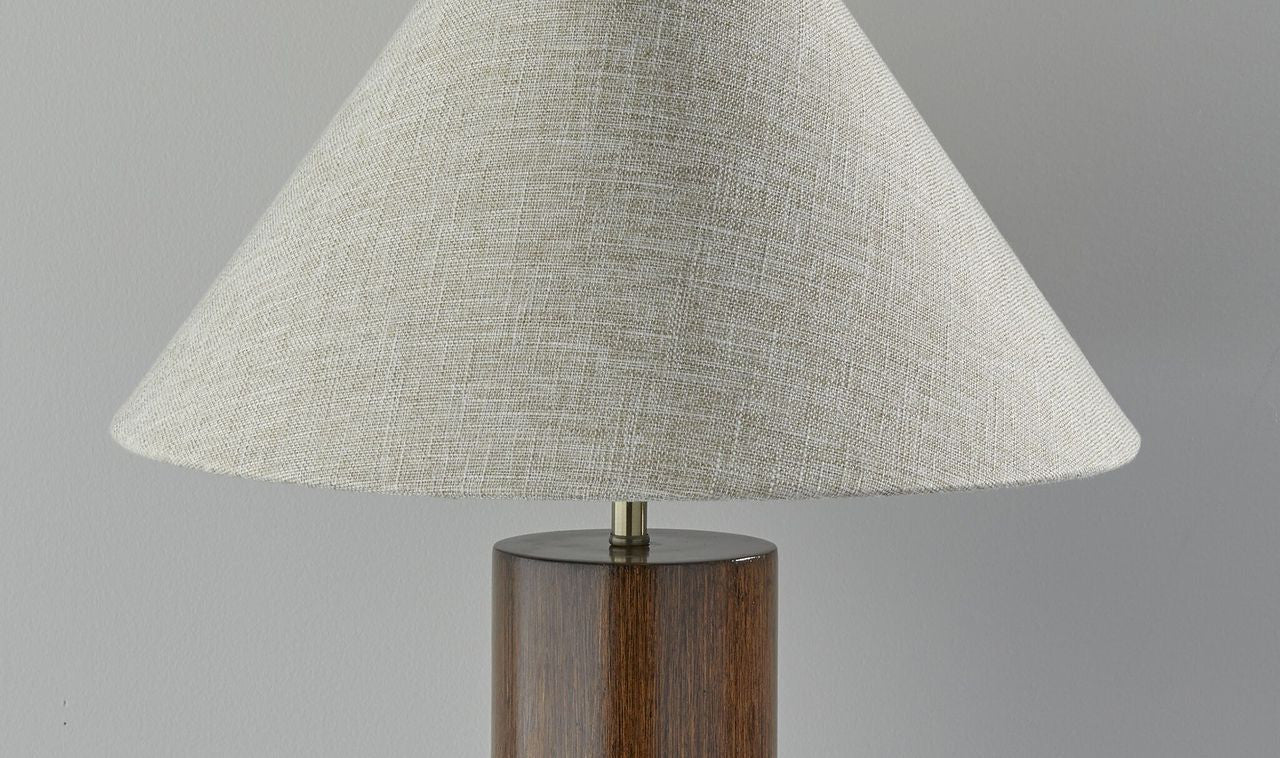 Canopy Walnut Wood Block Table Lamp