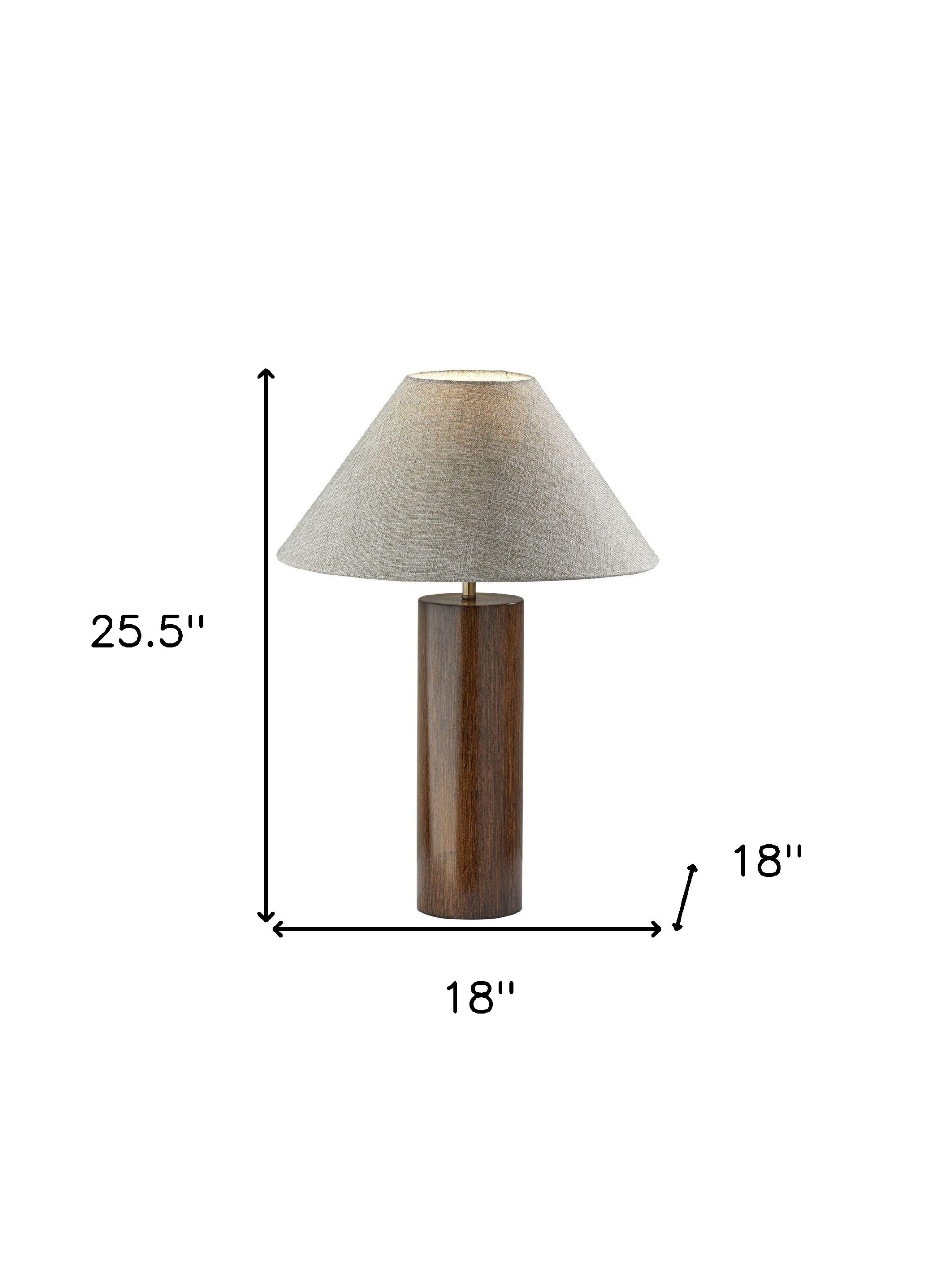 Canopy Walnut Wood Block Table Lamp