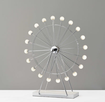 22" Off White Metal Multi Light Bedside LED Table Lamp With Off White Globe Shade 
