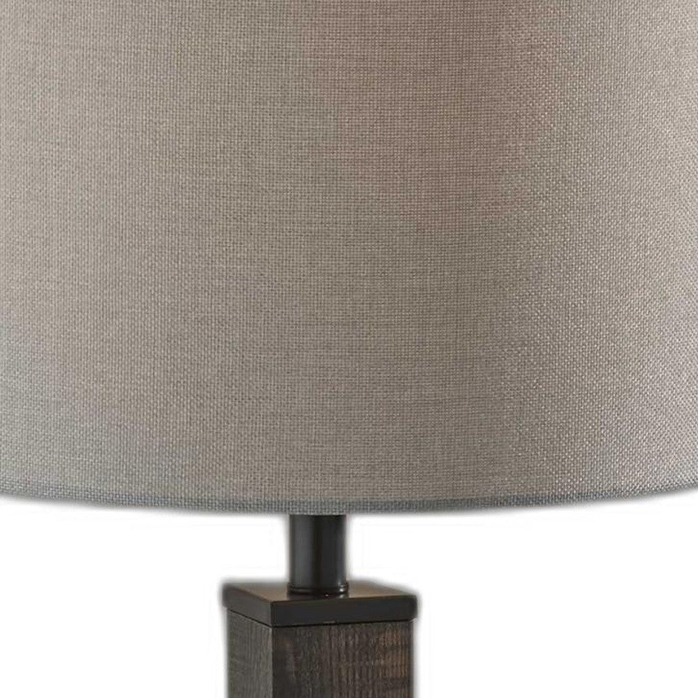 Black Wood Monument Table Lamp