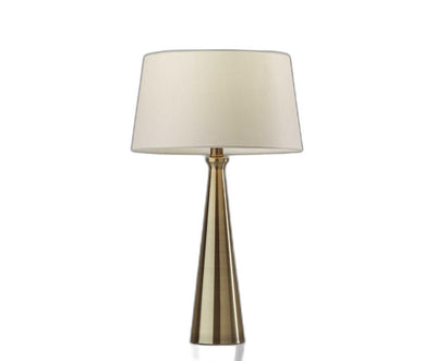 Set Of 2 Contemporary Tapered Brass Metal Table Lamps 