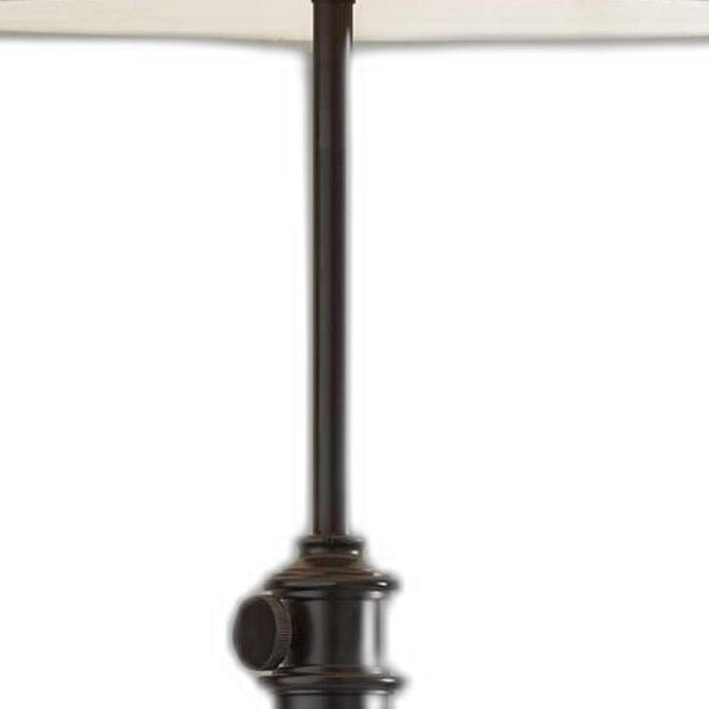 Set Of 2 Black Metal Adjustable Height Table Lamp