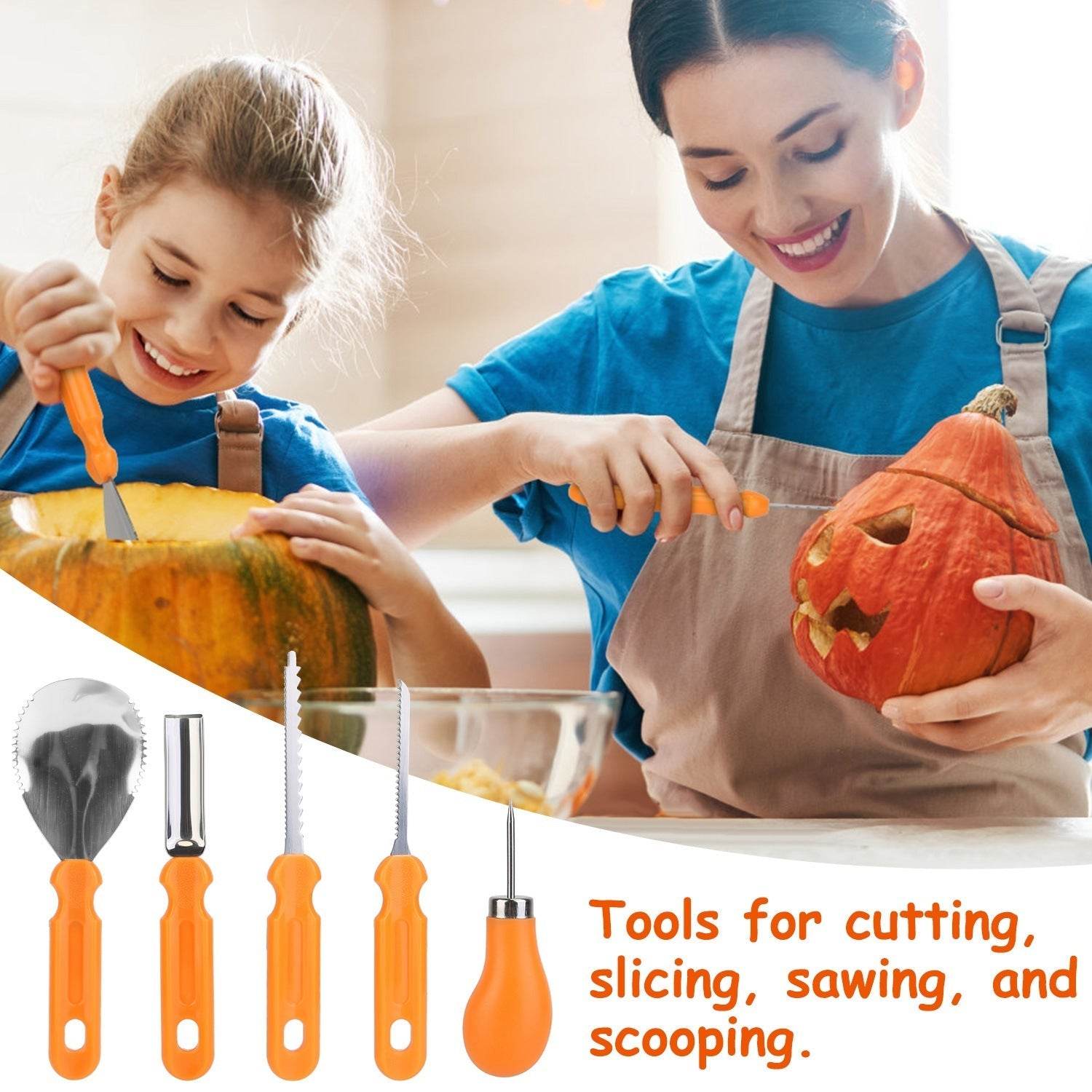 13Pcs Halloween Pumpkin Carving Kit Stainless Steel Carving Kit Pumpkin Sculpting Cutting Kit Halloween Decorative Tools 