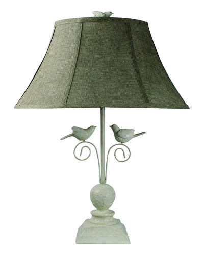 Cheerful White Table Lamp With 3D White Birds 