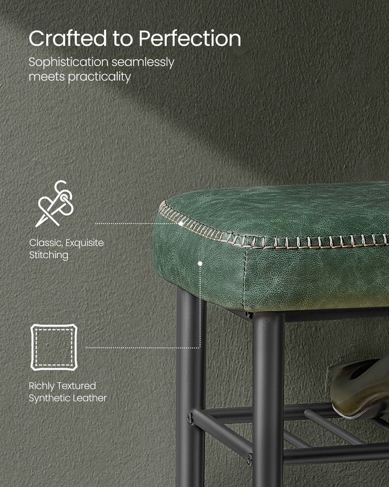 VASAGLE EKHO Collection - Shoe Bench with Metal Shelves 