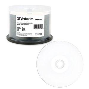 Verbatim DataLifePlus DVD Recordable Media - DVD+R DL - 8x - 8.50 GB - 50 Pack Spindle - White