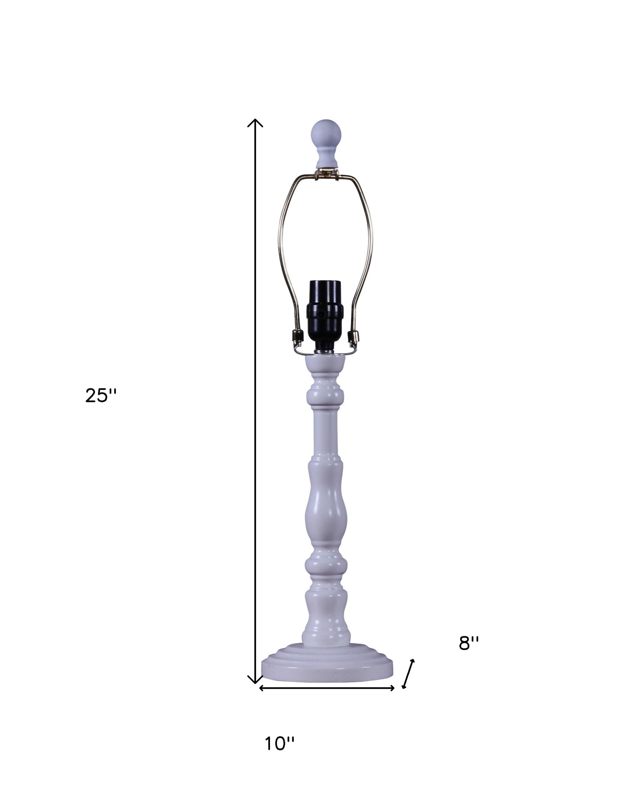 25" White Standard Table Lamp