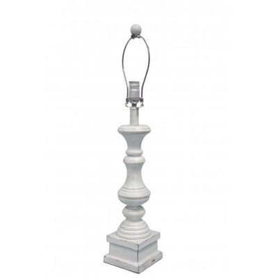 29" Distressed White Square Lamp Base Table Lamp 