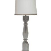 31" Washed Brown Standard Table Lamp With White Shade 