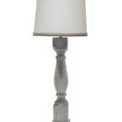 31" Washed Brown Standard Table Lamp With White Shade