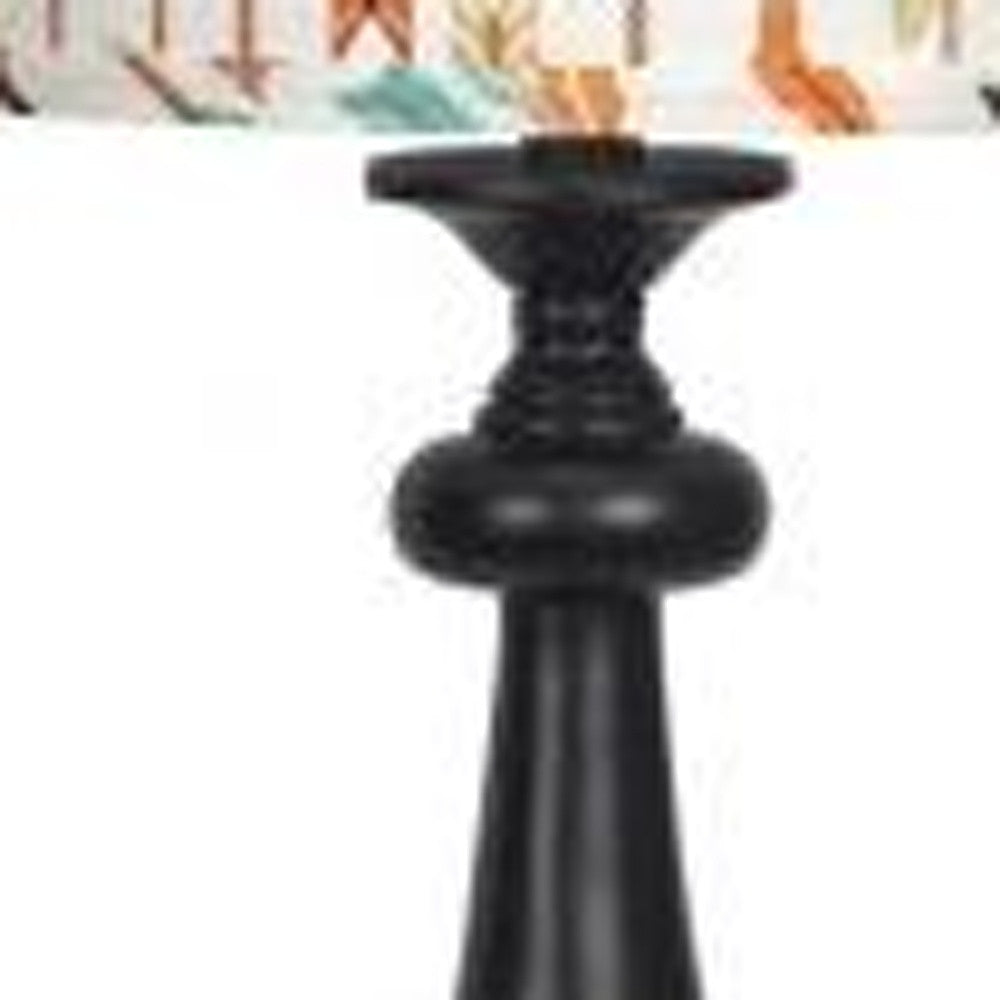 Black Candlestick Multi Color Tribal Arrows Shade Table Lamp