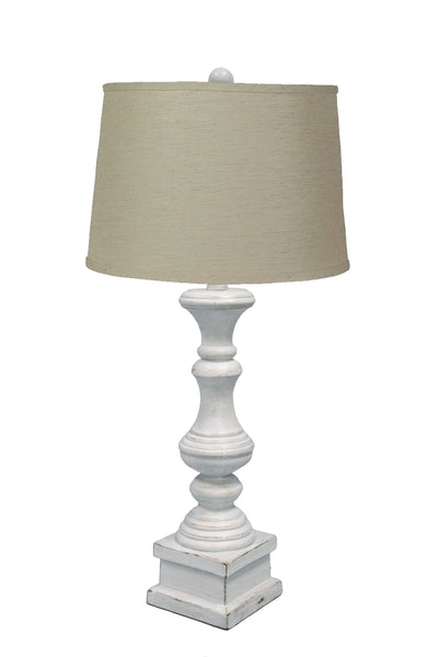 29" Antiqued White With Beige Shade 