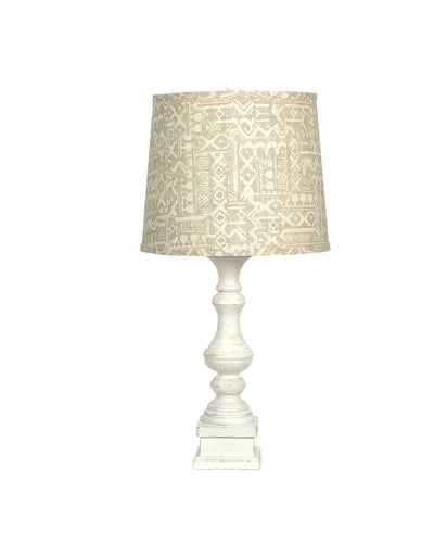 29" Antiqued White With Tan Empire Shade 