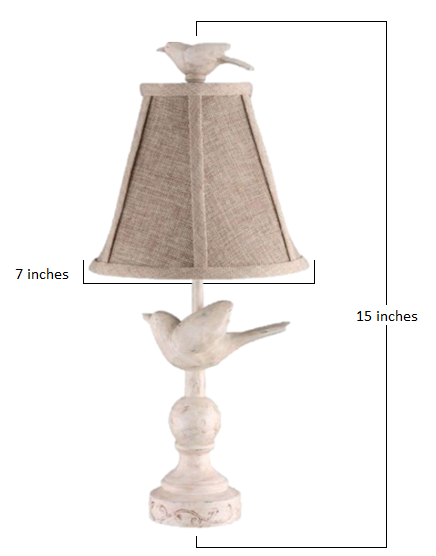 15" Neutral And Blue-Green Standard Table Lamp With Tan Shade