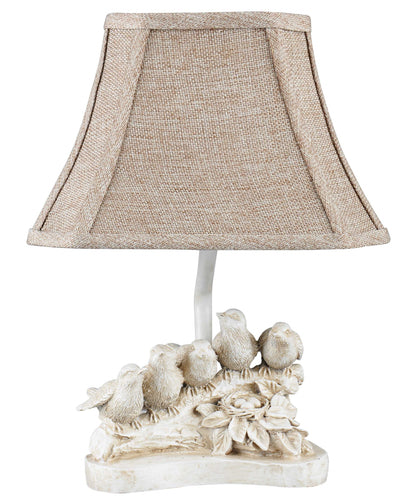 12" Brown Table Lamp With Brown Bell Shade 