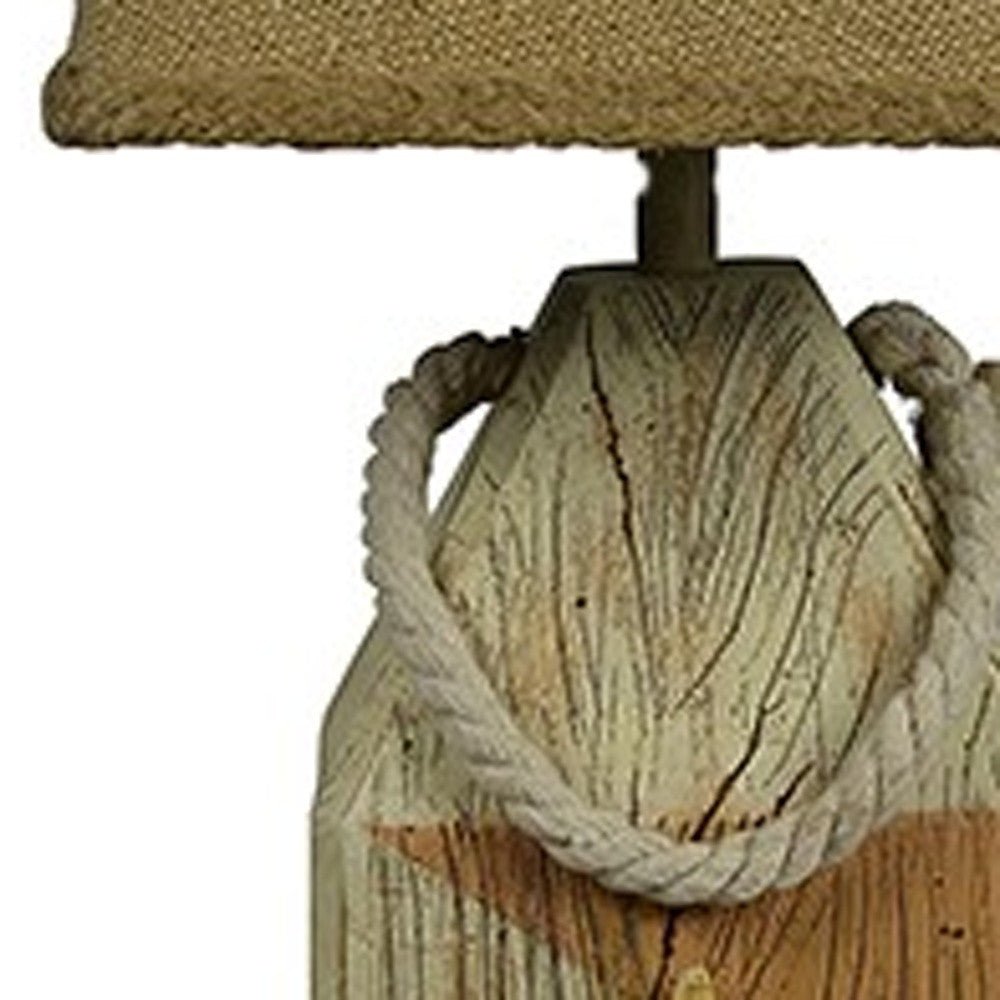 Seaside Accent Lamp With Rope And Starfish