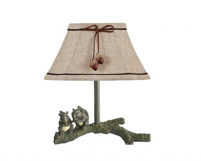 Squirrel Buddies Accent Lamp With Natural Shade 