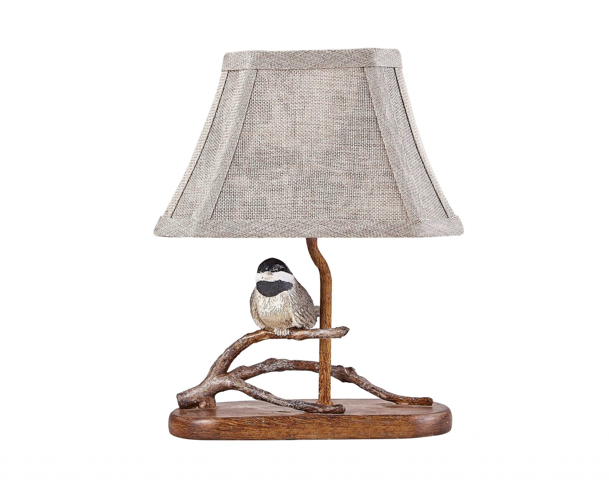 Songbird On A Branch Accent Lamp With Tailored Shade 